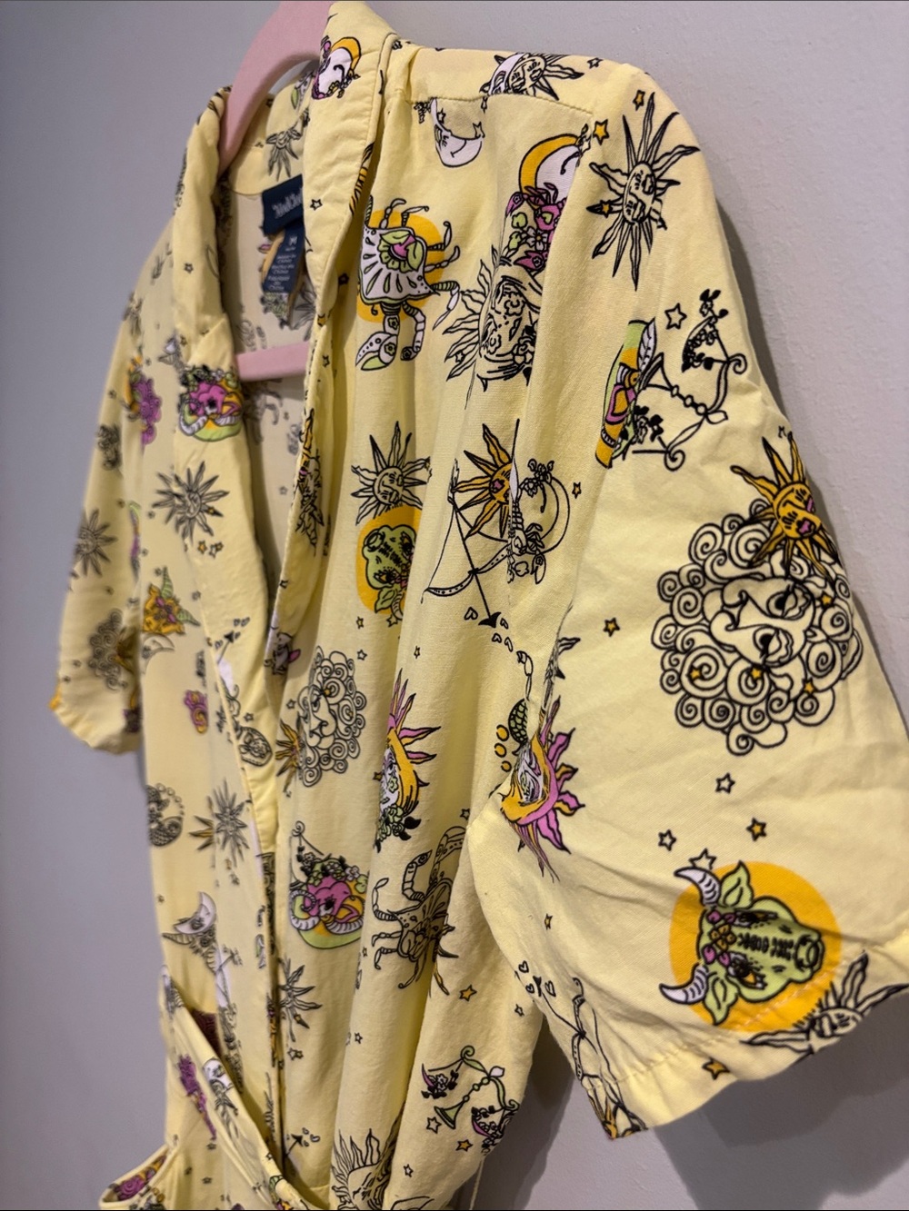 ModCloth Yellow Celestial Astrology Shirt Dress Zodiac Sun Moon Whimsigoth Sz M - Picture 9 of 16